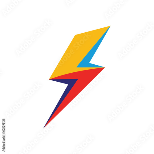 Dynamic Energy Flash Symbol. Vibrant electrical strike emblem, representing rapid progress and strength. Ideal for concepts of high velocity or vital force.
