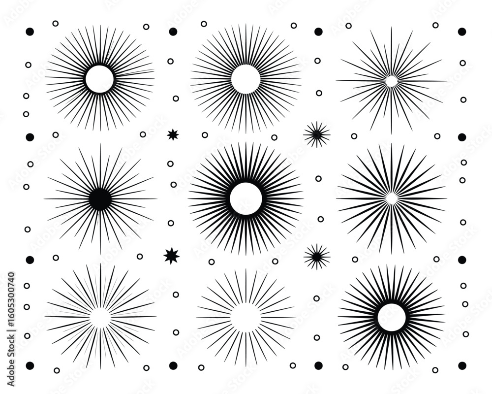 vintage sunburst pattern illustration