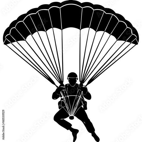  Parachutist Silhouette Vector Illustration