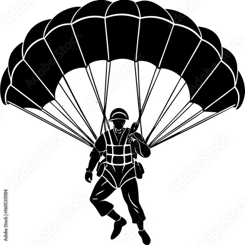  Parachutist Silhouette Vector Illustration