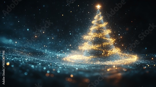 Sparkling Christmas tree, abstract design