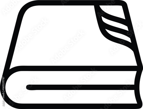 Iconic Book Outline: A simple yet striking illustration showcases a book in its classic form, highlighting the essential elements of binding and pages. 