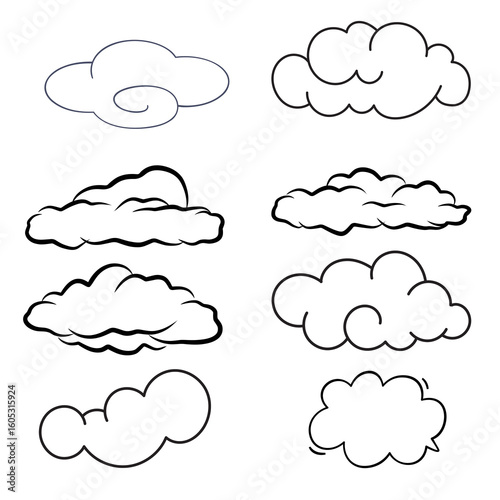 Minimal Cloud Line Art Icon – Vector Design for Networking, Databases & Synoptics Concepts
