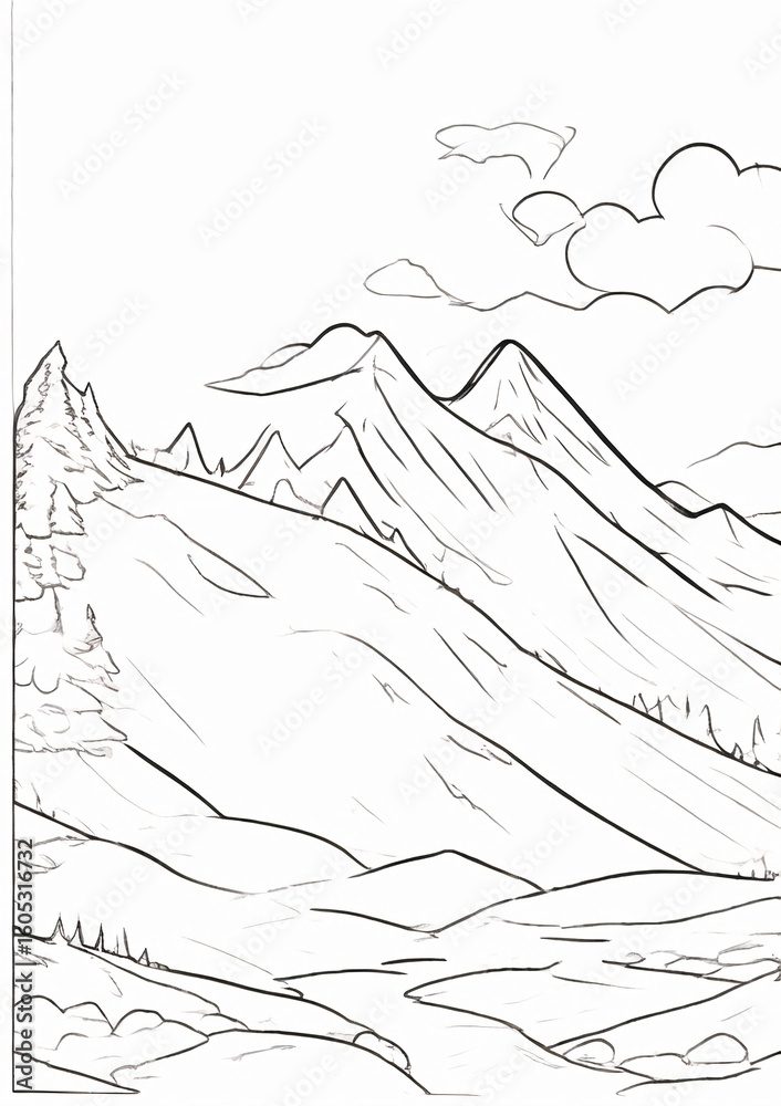 Fototapeta premium winter landscape with mountains