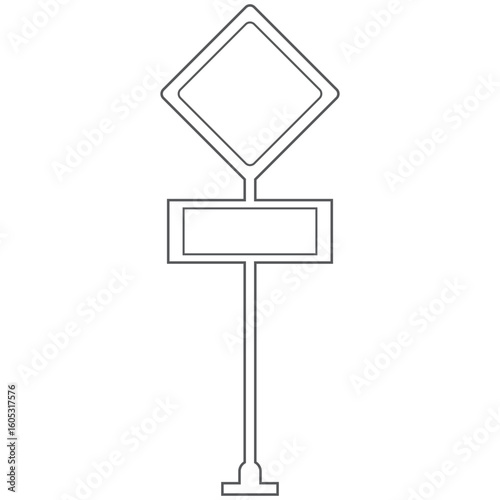 Road traffic signs set. Direction arrow, information board. Attention traffic signs mockup. Blank board with place for text. Isolated Vector illustration. 