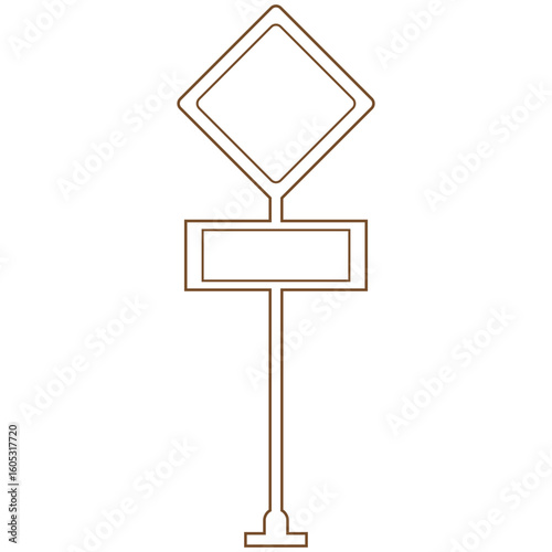 Blank traffic board icon. Road sign icon, vector illustration