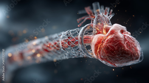 Futuristic Medical Visualization of a Coronary Artery Stent