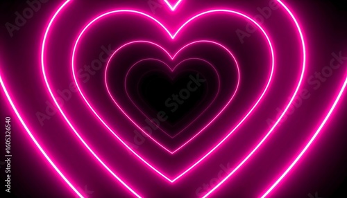 Pink neon heart tunnel (3)