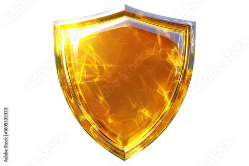 Sci-fi energy protection shield glowing on transparent background