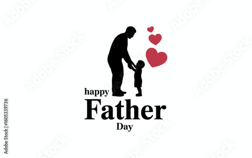 Father holding child with hearts holding hands love