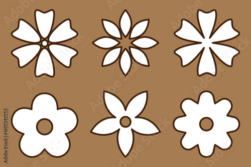 Editable vector floral clipart pack with hand-drawn flowers, boho motifs, and kawaii shapes. Perfect for greeting cards, textile prints, and digital designs.
