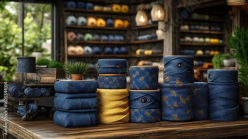Stylish yarn display in a store