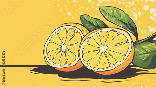 Vibrant Freehand Lemon Cartoon Vector Illustration for Retro Designs