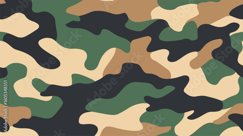 Camouflage Pattern Background Simple Line Vector