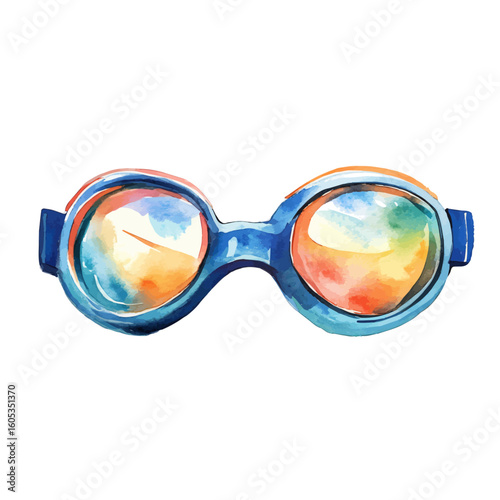My Watercolor hand-painted swimming goggles painting illustration isolated on a white background, vector illustration, AI painting design, EPS format design. vector illustration