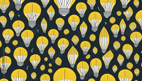 simple light bulb seamless pattern