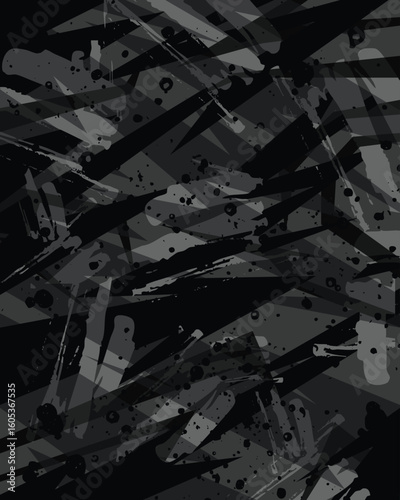 Abstract black grey grunge pattern sports jersey design