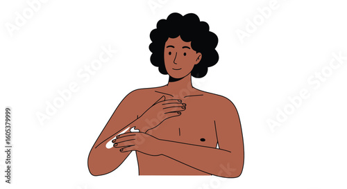 Applying Lotion to Skin – Man Taking Care of His Skin