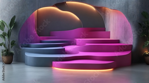 Abstract modern display podiums
