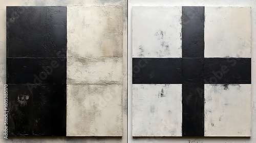 Abstract monochrome canvases