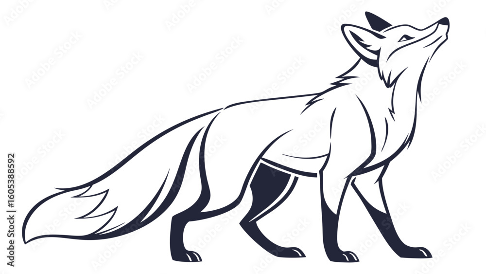Fototapeta premium A cartoon illustration of a fox.