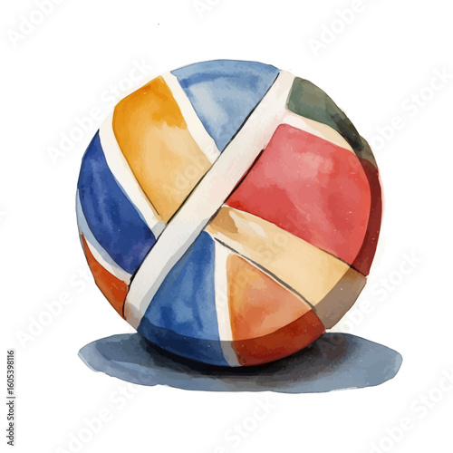 My Watercolor hand-painted medicine ball painting illustration isolated on a white background, vector illustration, AI painting design, EPS format design. vector illustration