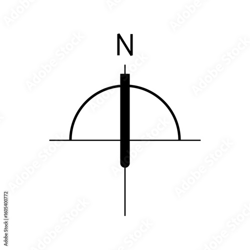 Architectural north arrow and compass outline vector