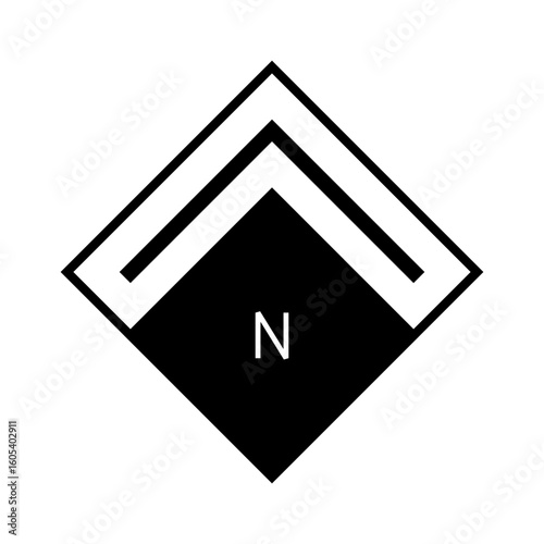 Architectural north arrow and compass outline vector