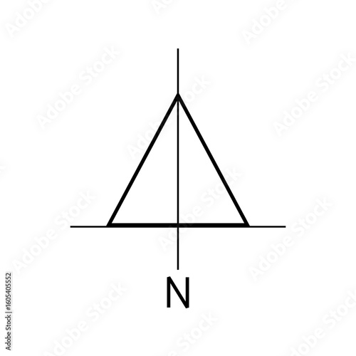 Architectural north arrow and compass outline vector