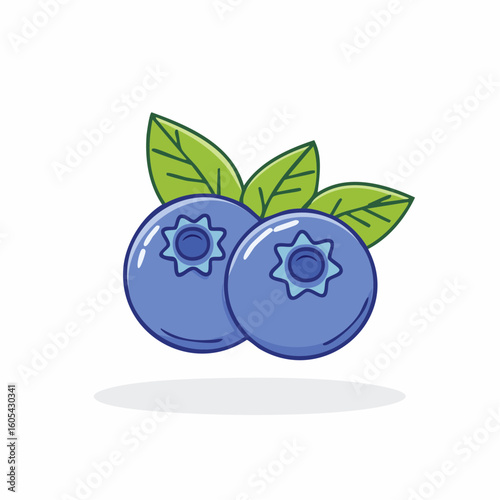 drawn blueberry icon in doodle style. Mark point icon design collection for food design element