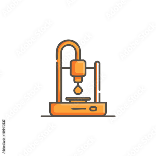3d printer technology additive manufacturing, digital fabrication, prototyping vector icon 