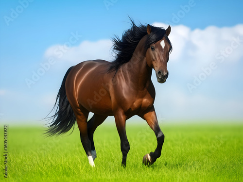 horse running in the field