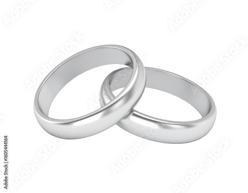 Isolated rings entwined on solid background. Nuptial symbol for cards, websites, or commercial use