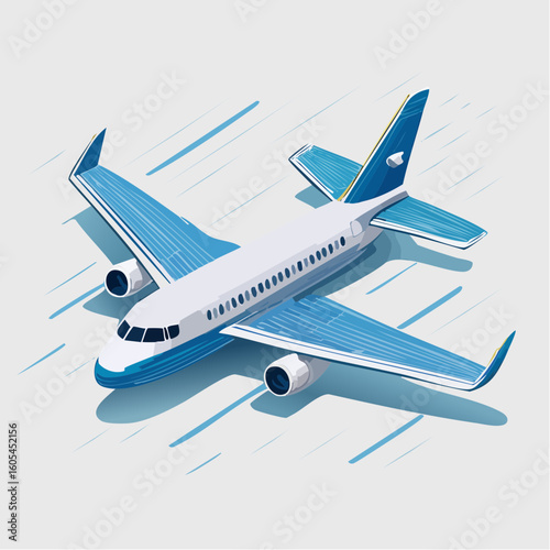 airplane on the blue background