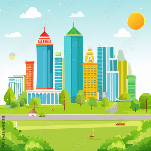 urban landscape with city