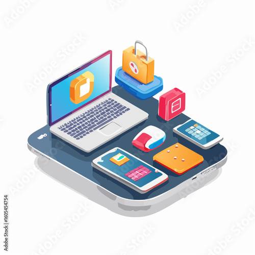 mobile phone with social media icons
