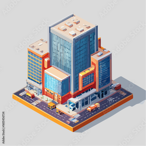vector isometric city