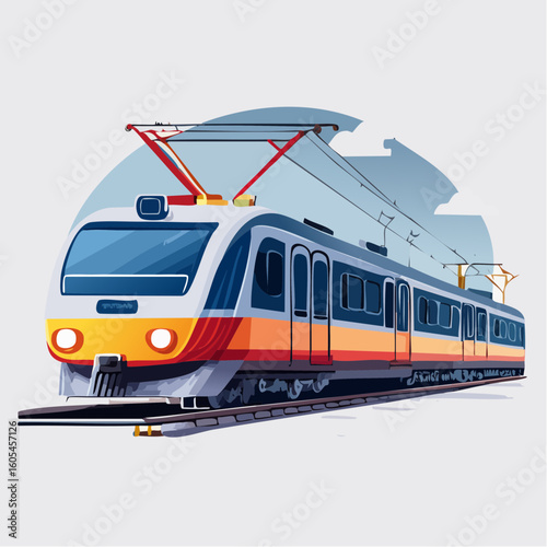 passenger train on the railway