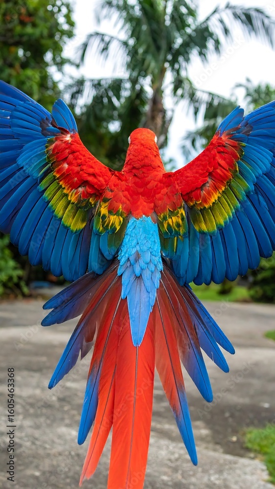 Obraz premium Colorful parrot in flight (1)