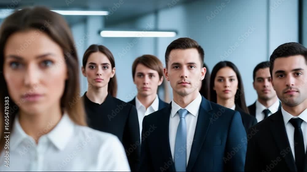 Confident business professionals posing together, embodying teamwork and success. Confident business professionals posing together, embodying teamwork and success.