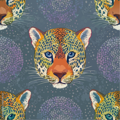 seamless mexican otomi jaguar patchwork tile in sienna and deep brown, layered svg featuring bold folk art animal motif with vibrant embroidery-inspired design
