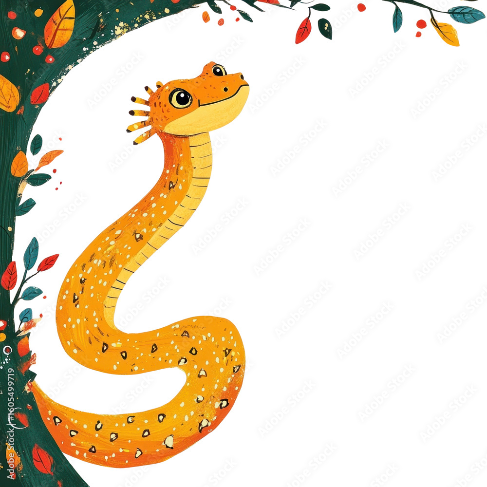 Fototapeta premium PNG Chinese new year frame illustration snake decorative.