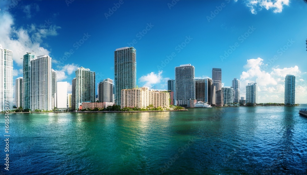 Obraz premium modern buildings of miami seen from brickell key