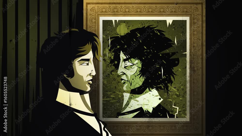 corrupted cursed framed picture portrait