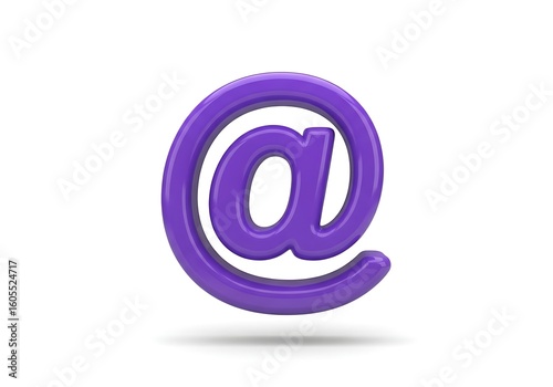 Wallpaper Mural Purple at symbol, 3D rendered, isolated on white background. Torontodigital.ca