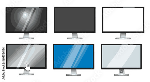Display Screens Showing Various Colors and Modes for Technical Illustration Usage