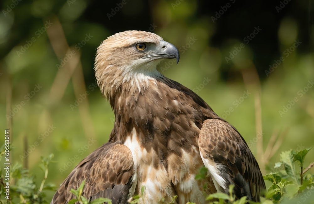 Obraz premium Philippine eagle portrait. Critically endangered raptor endemic to Philippines forests. Huge bird of prey, powerful predator with sharp gaze. Majestic wild creature, national symbol of Philippines.