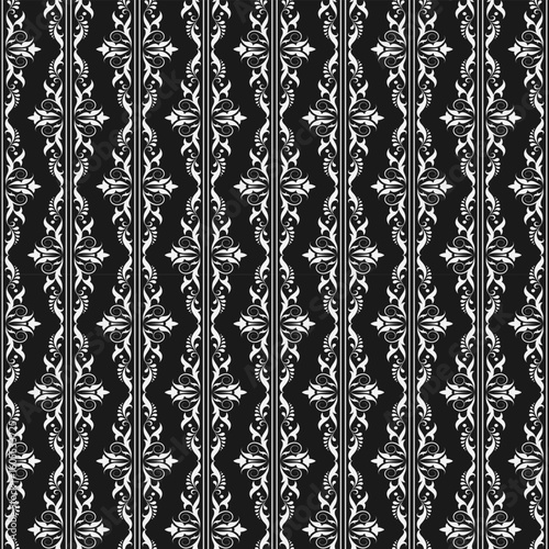 seamless botanical pattern of painted oriental motifs 