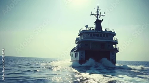 ship in the seaSeamless 4k time lapse virtual video animation 