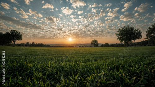 sunset in the field